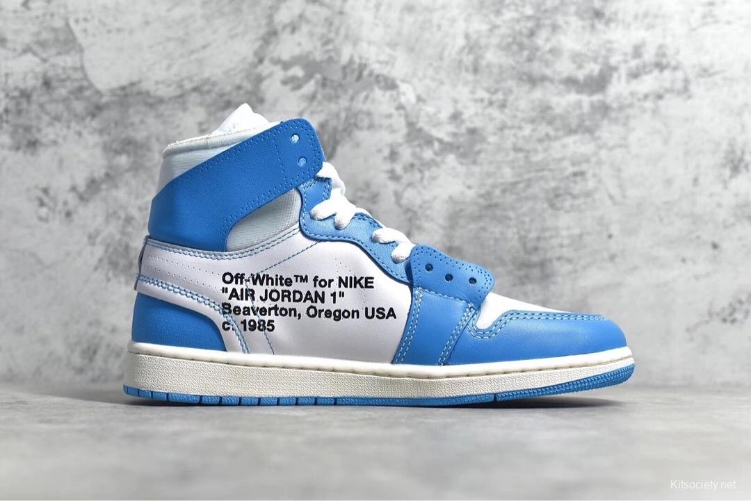 NIKE AIR JORDAN 1 x OFF-WHITE UNC HIGH-TOP SNEAKERS SIZE: UK11.5 / US12.5