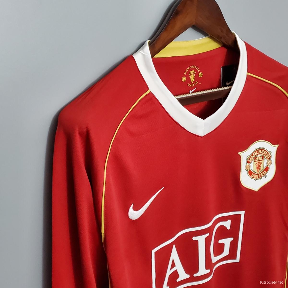 Manchester United 2006/07 Retro Long Sleeve Home Jersey