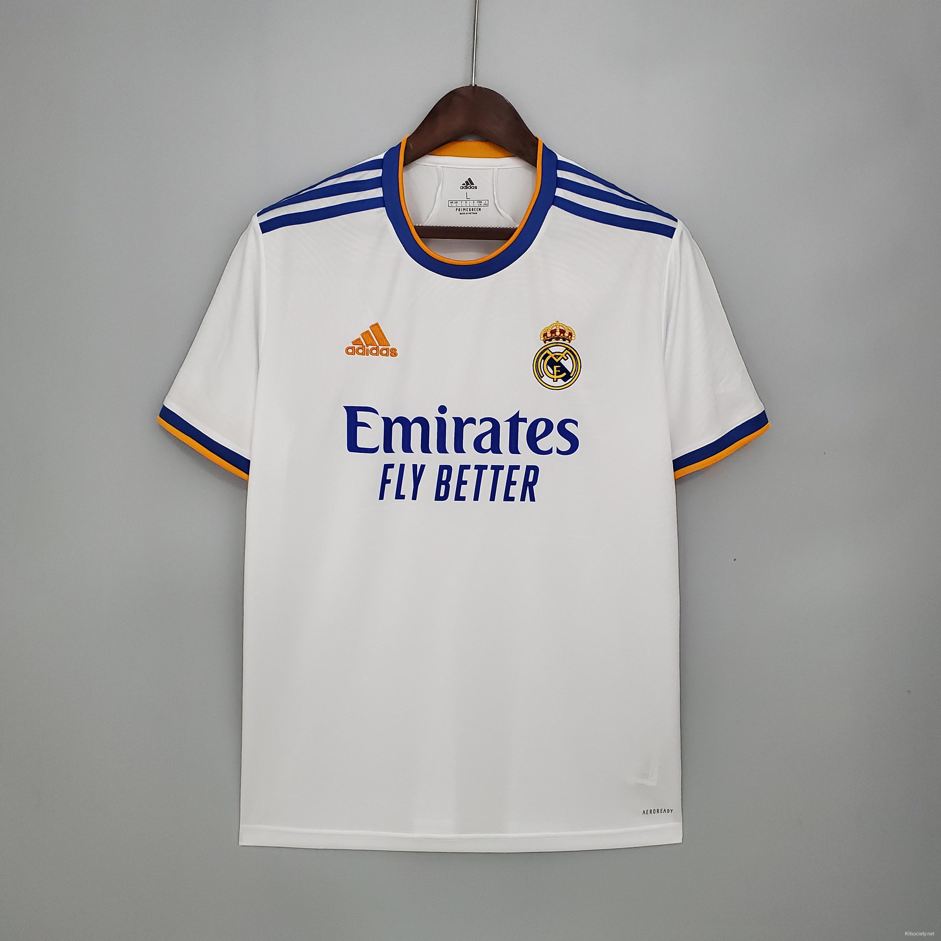 23-24 Real Madrid Home Jersey With Full Champion Patches - Kitsociety