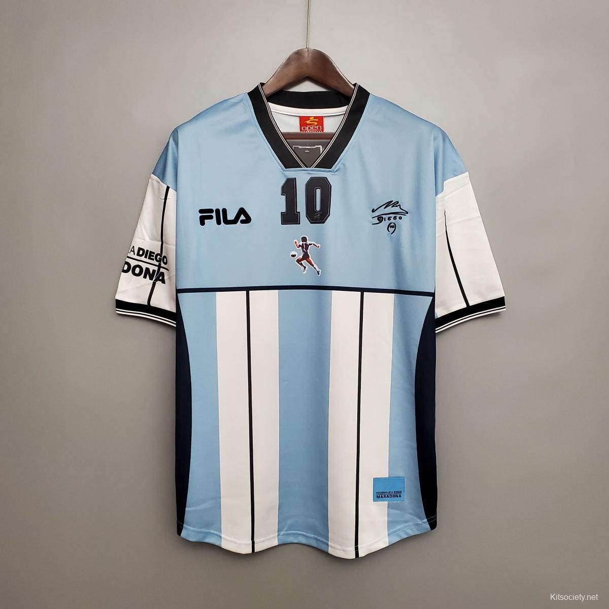 Retro 2014 Argentina Home Long Sleeve Soccer Jersey - Kitsociety