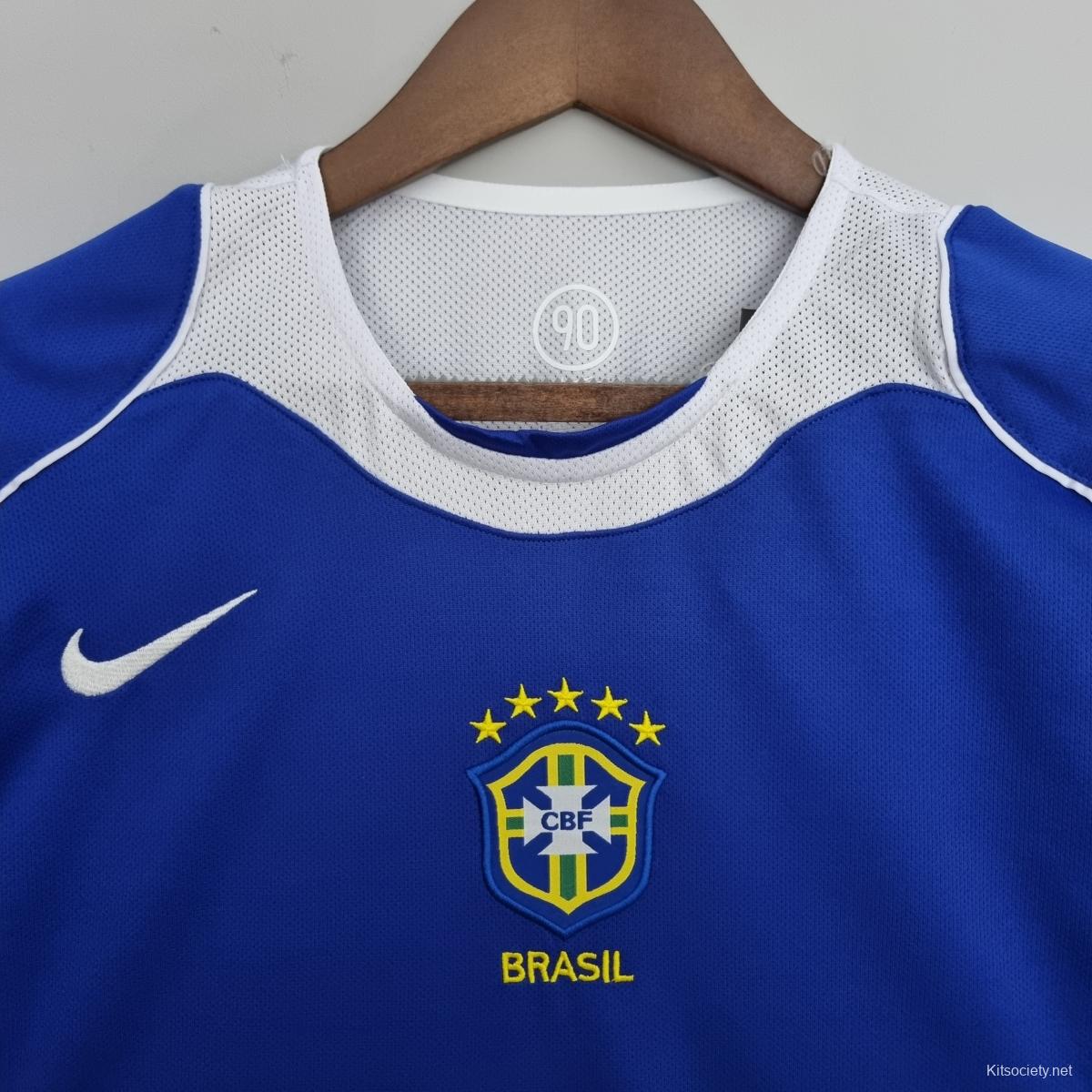 Retro 2006 Brazil Away Blue Jersey - Kitsociety