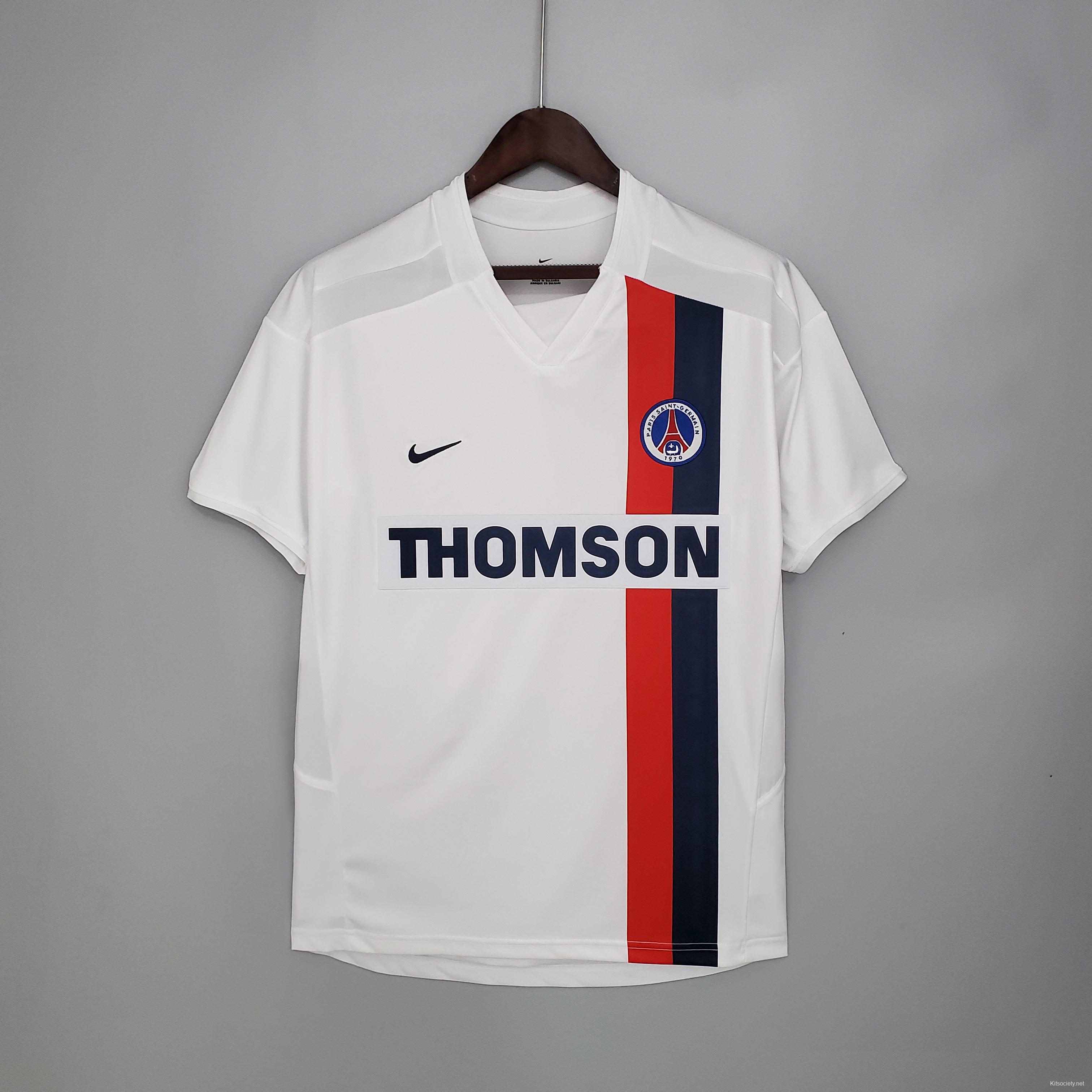 Retro PSG 02/03 away white Soccer Jersey - Kitsociety