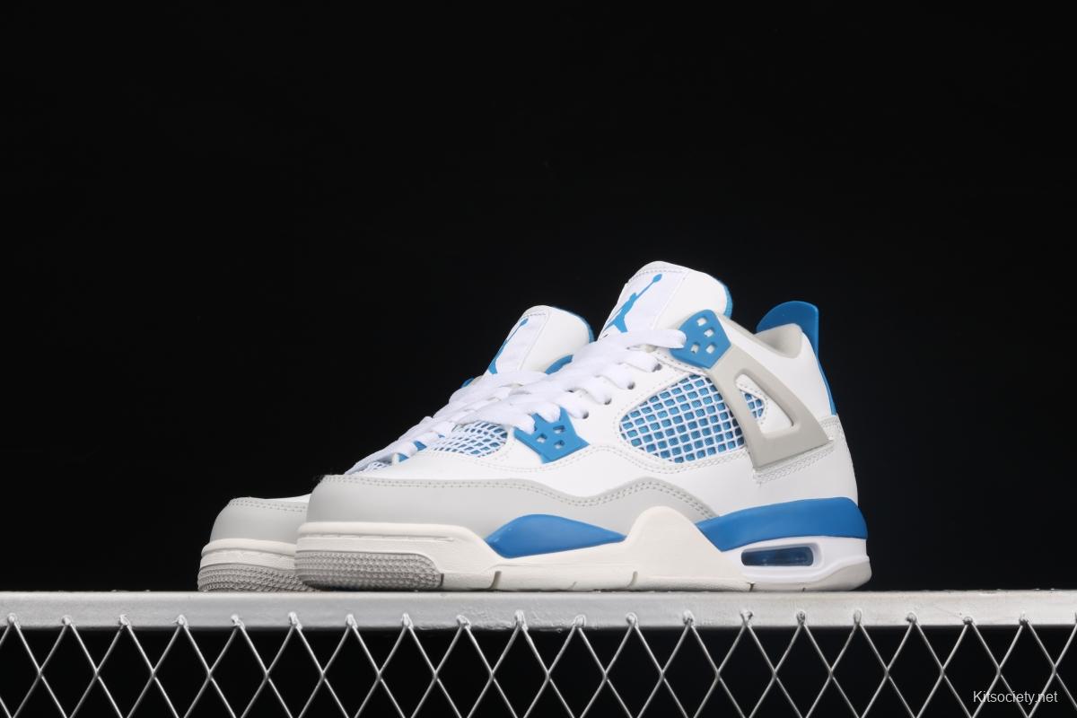 Jordan 4 Retro White/Military Blue-Neutral Grey 308497-105 - SoleSnk