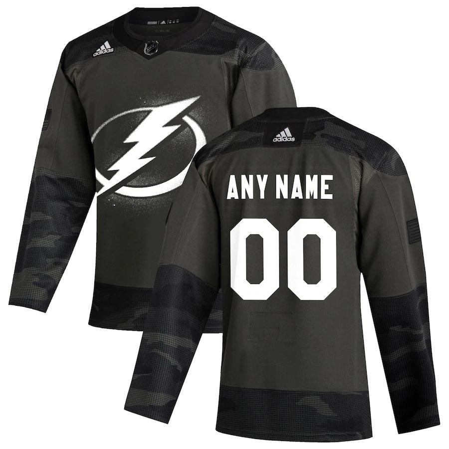 Men's Tampa Bay Lightning adidas Black Hockey Fights Cancer Custom Practice  Jersey