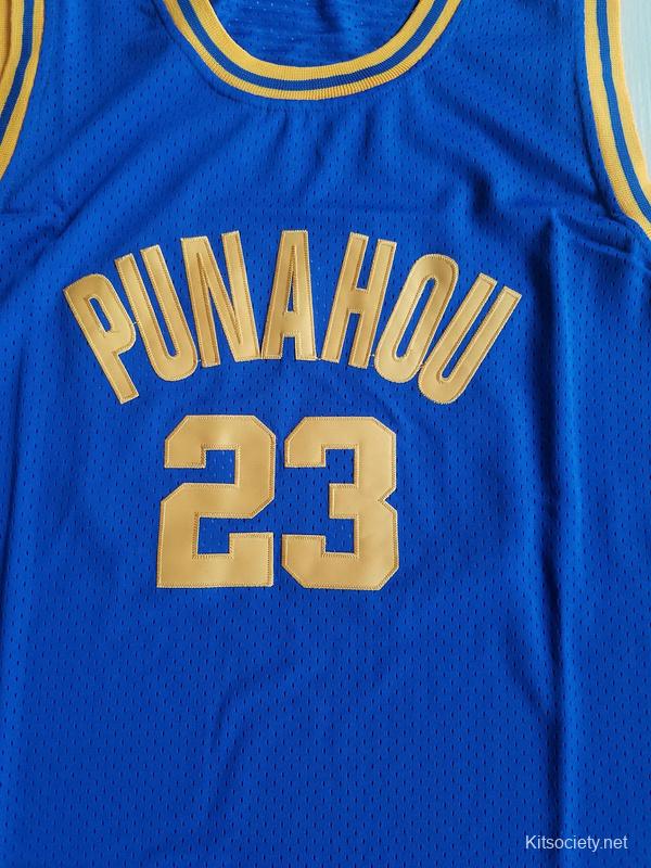 EJ Barack Obama 23 Punahou High Blue Basketbal Jersey - Kitsociety