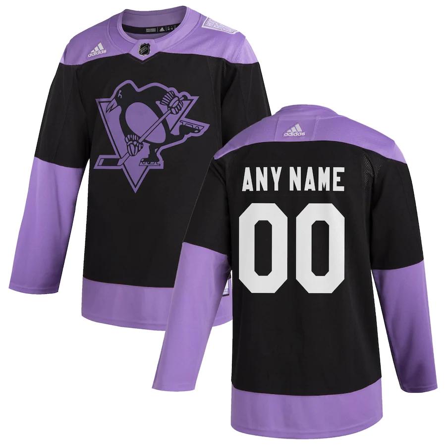Men's adidas Black Pittsburgh Penguins Hockey Fights Cancer Practice Jersey