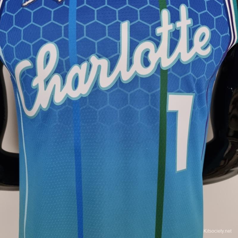 2022 BALL#1 Charlotte Hornets City Edition Blue NBA Jersey - Kitsociety