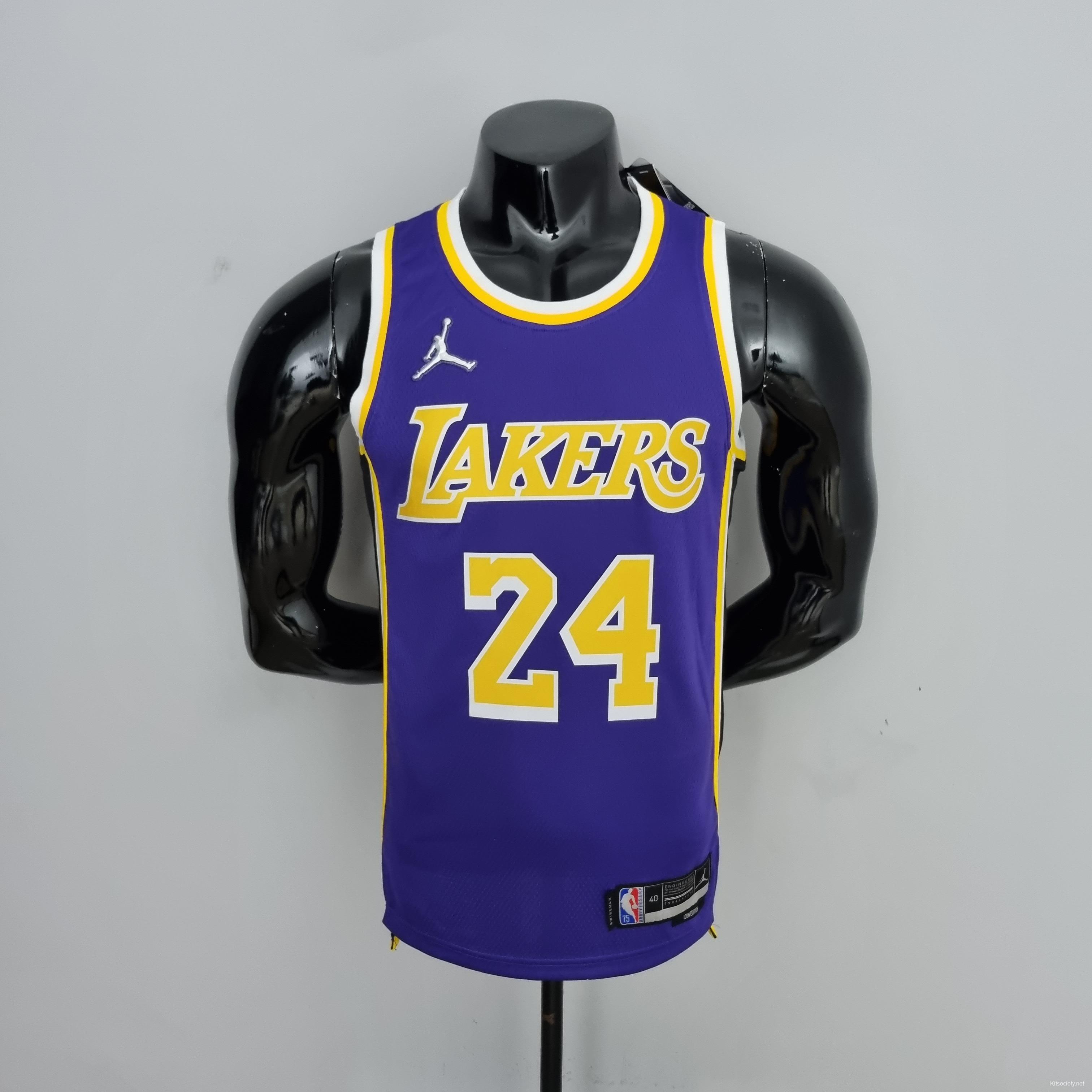 75th Anniversary BRYANT#24 Los Angeles Lakers Jordan Purple NBA