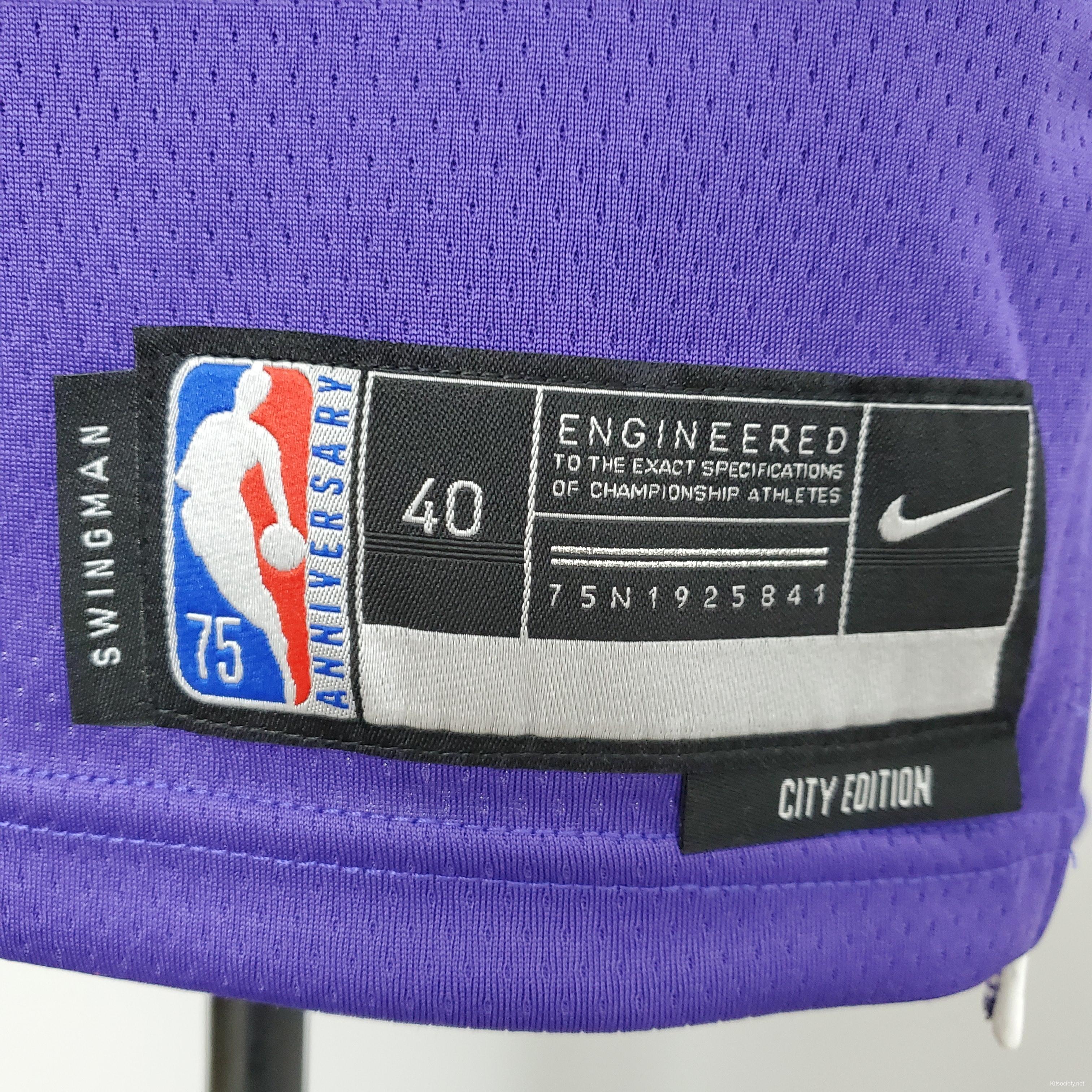 NBA 75th Anniversary Kings Williams#55 Black Purple Jersey - Kitsociety