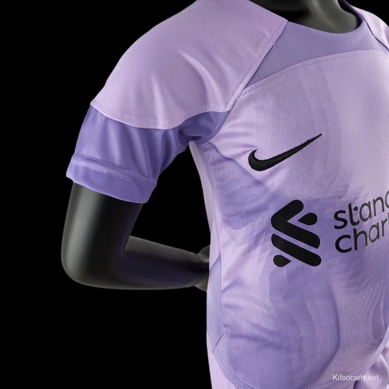 22/23 Liverpool Kids Kit Goalkeeper Purple Size 16-28 - Kitsociety