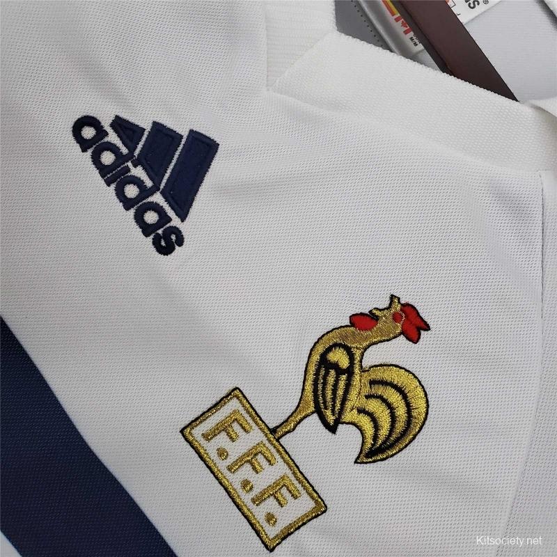 Retro 1998 France Away White Soccer Jersey - Kitsociety