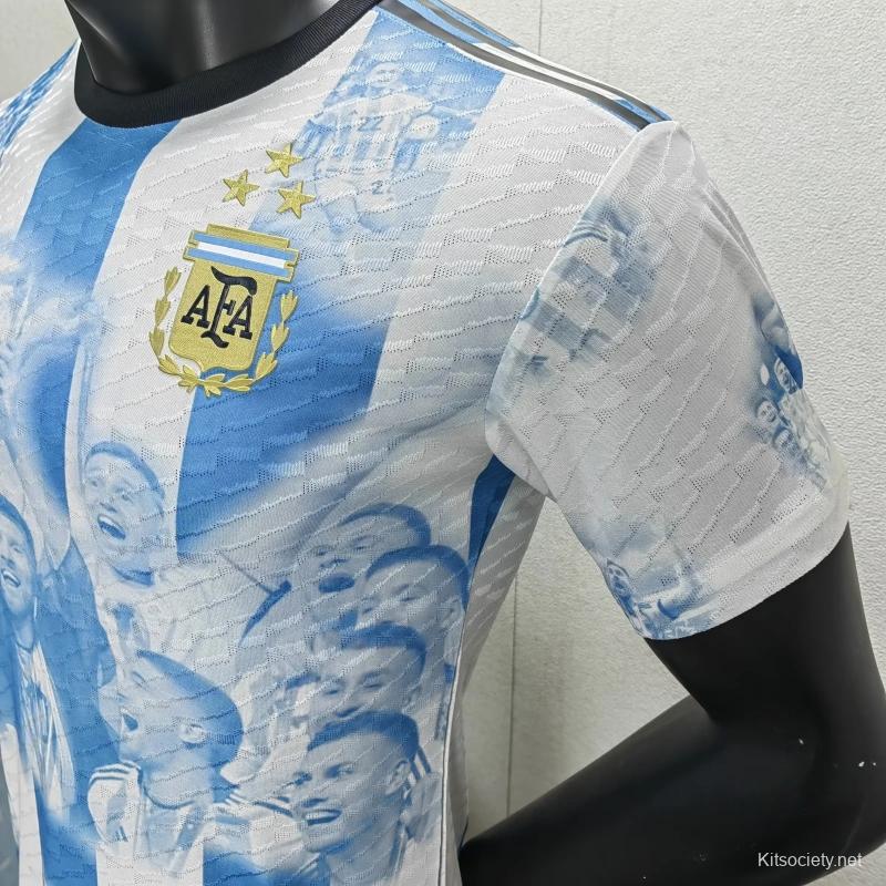 Player Version 3 Stars 2022 Argentina Campeones Mundo Home Special Jersey -  Kitsociety