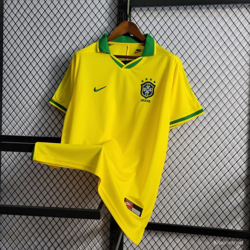 Retro1997 Brazil Home Jersey - Kitsociety