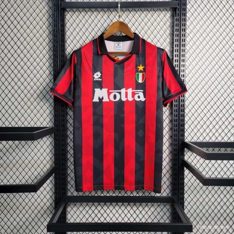 Retro 93/94 AC Milan home Soccer Jersey - Kitsociety