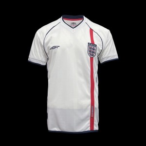 England Home 2002 World Cup Retro Jersey.