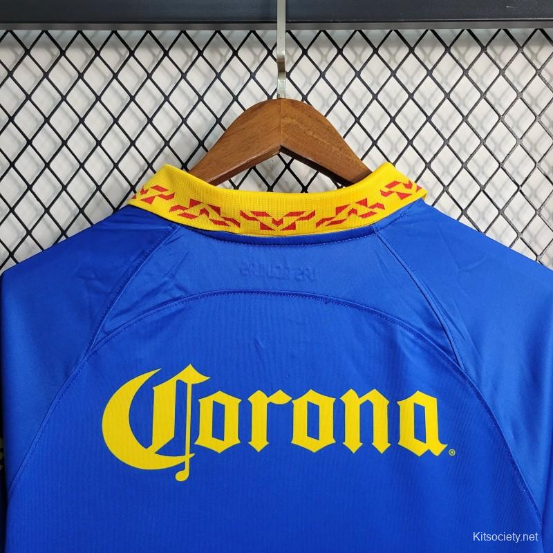 23-24 Club America Away Blue Soccer Jersey - Kitsociety