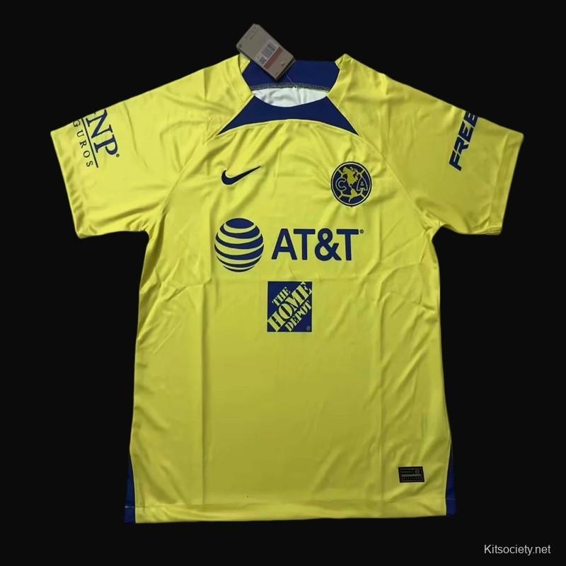 Club America Yellow Amarilla Premium Soccer Jersey 