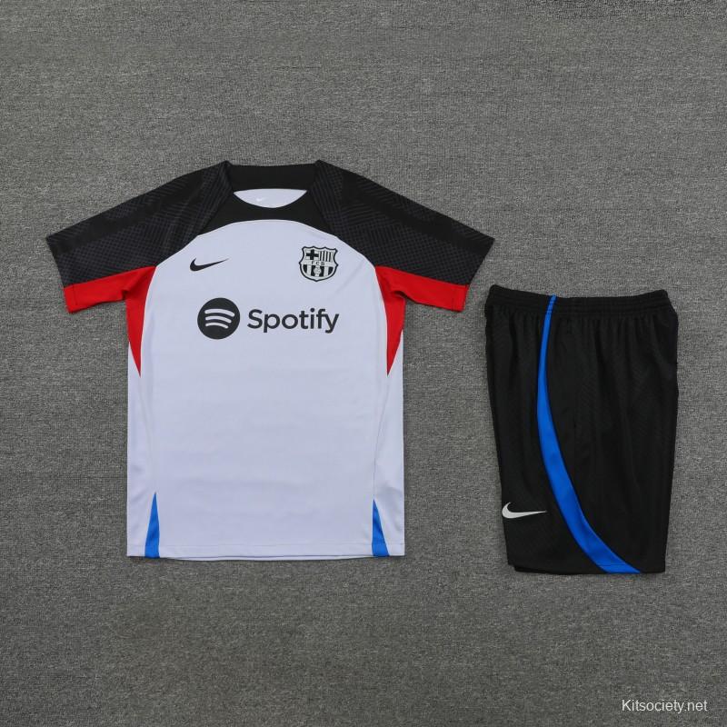 23-24 Barcelona Away White Jersey - Kitsociety