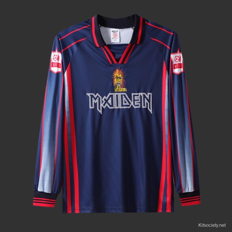 Retro 98/99 West Ham United x Iron Maiden Long Sleeve Navy Jersey